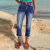 Women's Trousers Large Size Stretch Jeans Loose Semi-Elastic Pants