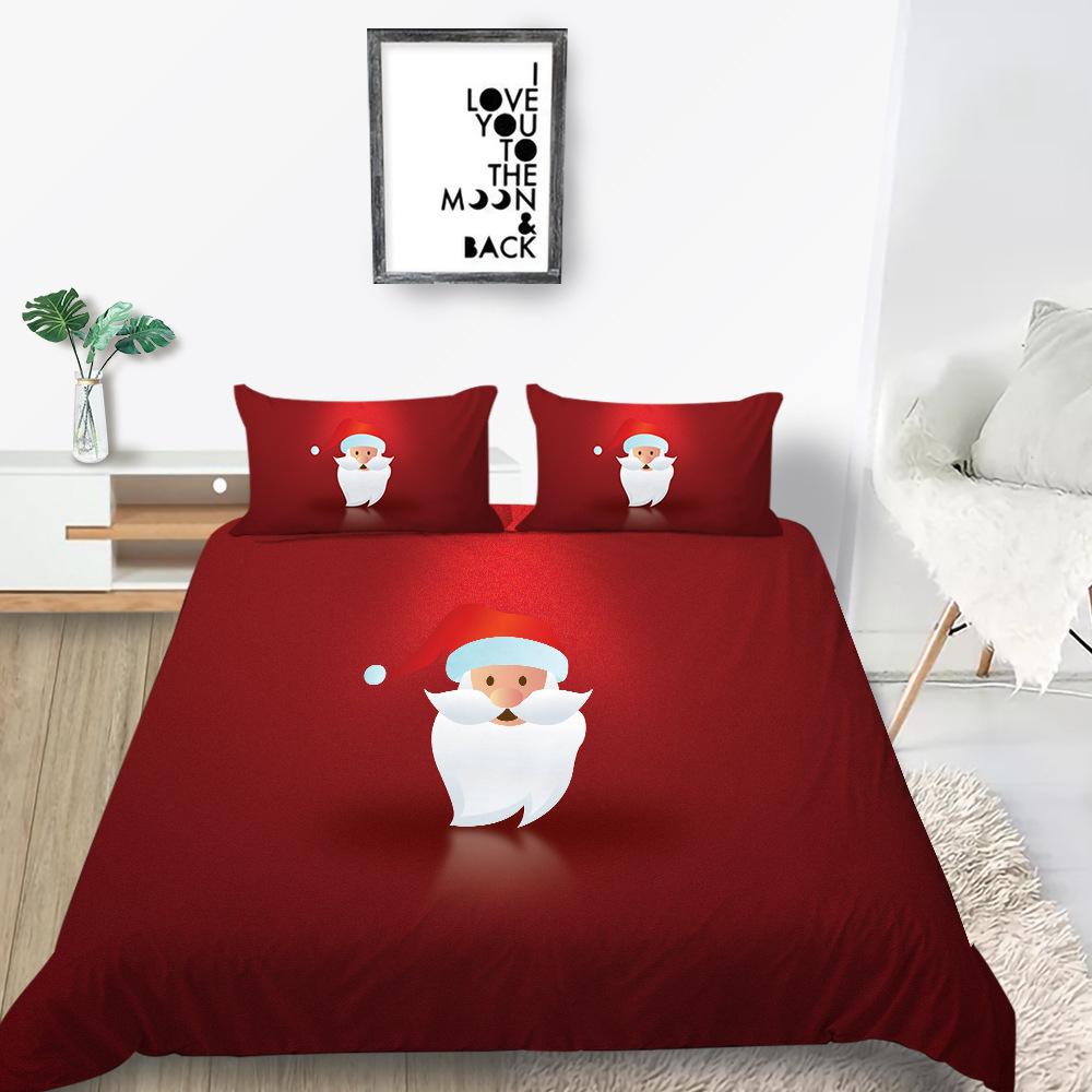 Quilt Cover Pillowcase Two Or Three-Piece Set Christmas Gift Polyester Digital Printing