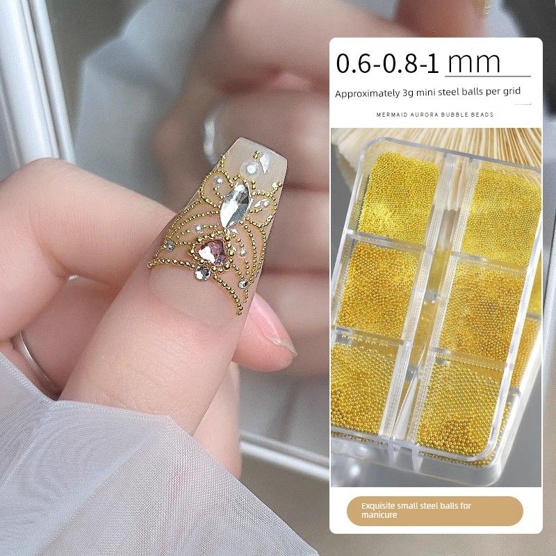 Nail Art Pearl Accessories, Off-White Flat-Bottomed Half-Round Pearls, Mini Steel Beads, Versatile Nail Rhinestones, 3D Nail Decorations