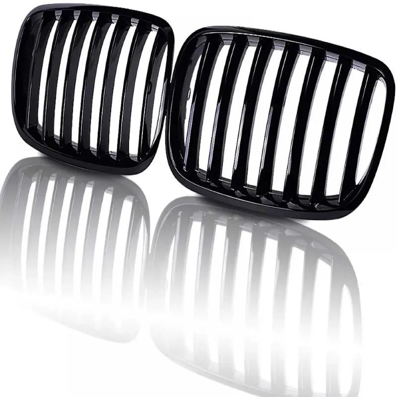 1Pair Car Front Mesh Grille with Base For BMW X5 X6 E70 E71 E72  #51137307599 51137307600