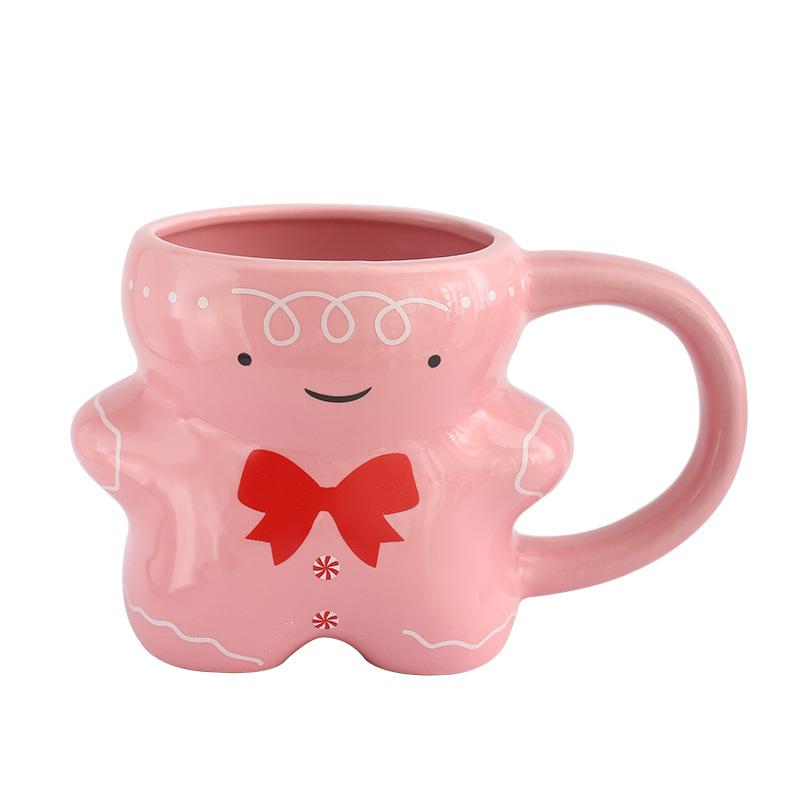 Weihnachten Cartoon Lebkuchenmann Tasse Ins Stil Hoher Wert Frühstück Kaffee Milch Tasse