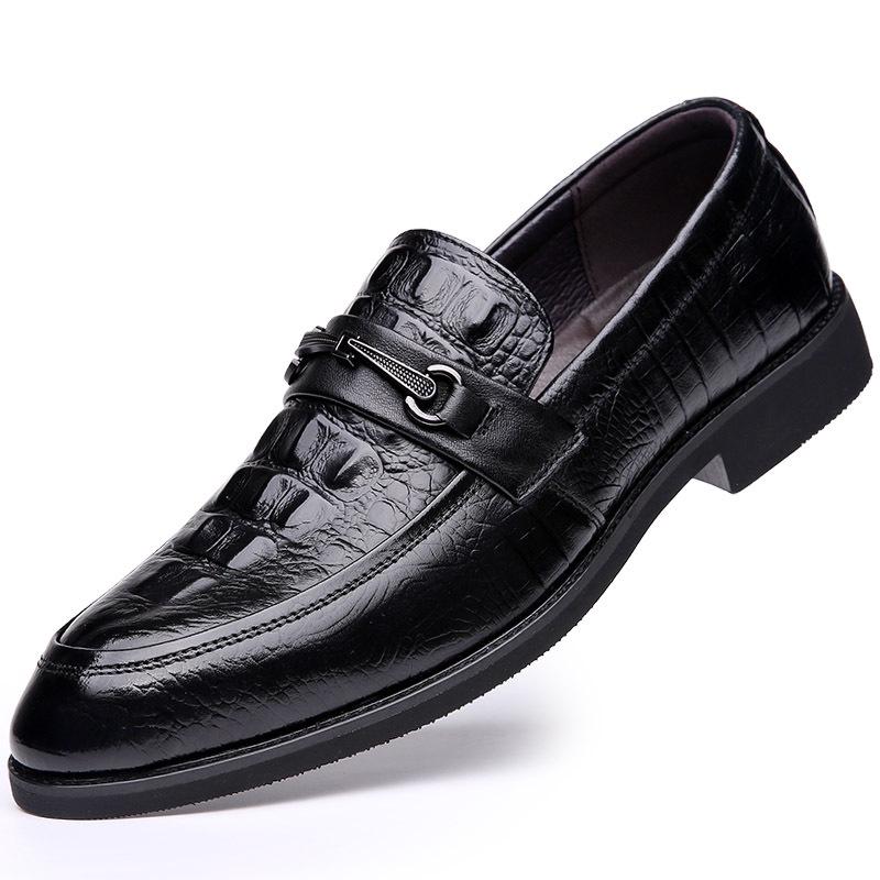 Men’s Formal Crocodile Pattern Leather Slip-On Shoes 39