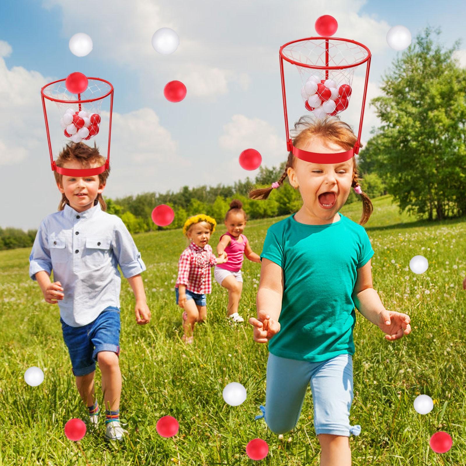 

Overhead Basketball Shooting Sport Toy Indoor And Outdoor Headband Hoop Balls Throwing Toy Multi Person Interactive Game Gift красный