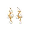 French Style Vintage Simulated Pearl Dangle Earrings for Women Gifts Temperament Fine Stud Earrings Banquet Jewelry Accessories
