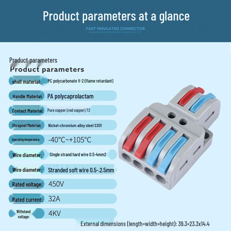 Unitek PCT-222 Multi-in/Out Quick Wiring Terminal for Soft and Hard Wire