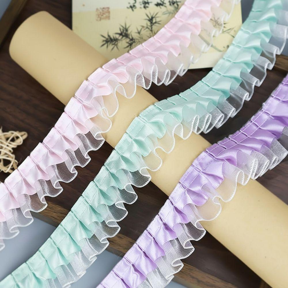 Clothing Decoration Pleated Lace Ribbon Double-layer Multiple Colors Decorative Trim Lace Trim Dress Decorative