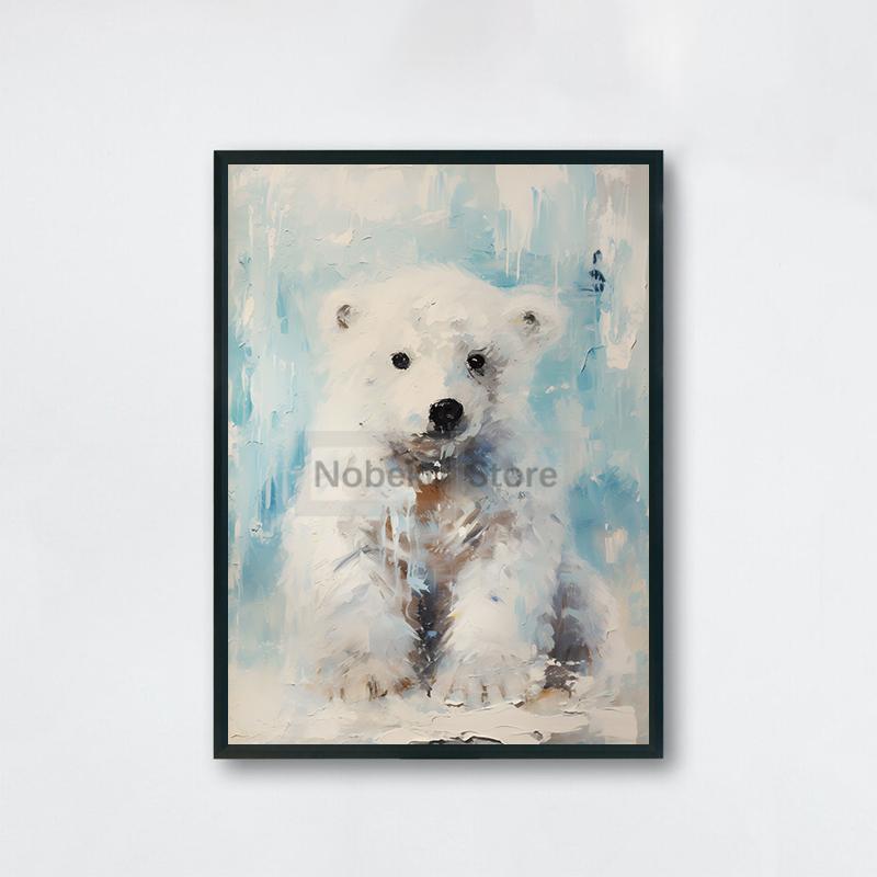 Cute Baby Animal Nursery Posters Cute Wildlife Prints Canvas Oil Painting Woodland Wall Art Pictures Home Kids Room Decoration