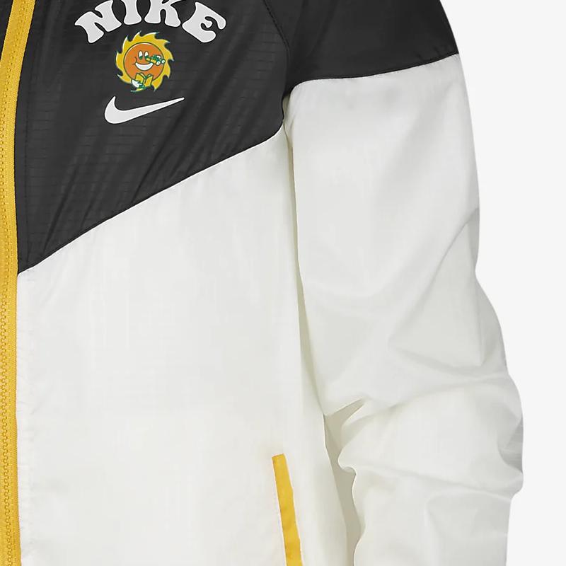 Nike Letter Print Spliced Long Sleeve Jacket Kids Jackets White DQ9136-133