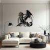 Metal Dragon Wall Art, Fantasy Creature Iron Sculpture, Home Decor Gothic Decor
