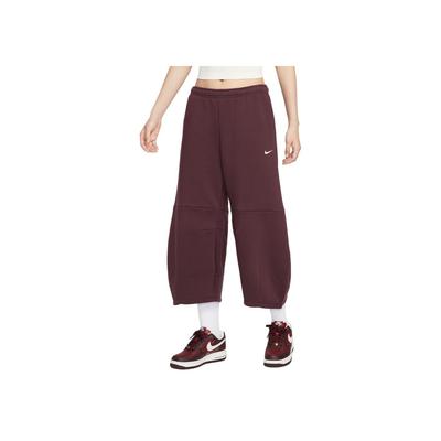 Pantaloni casual casual cu talie elastică, cu croială barrel leg, de culoare solidă, pentru femei, maro IM7475-652