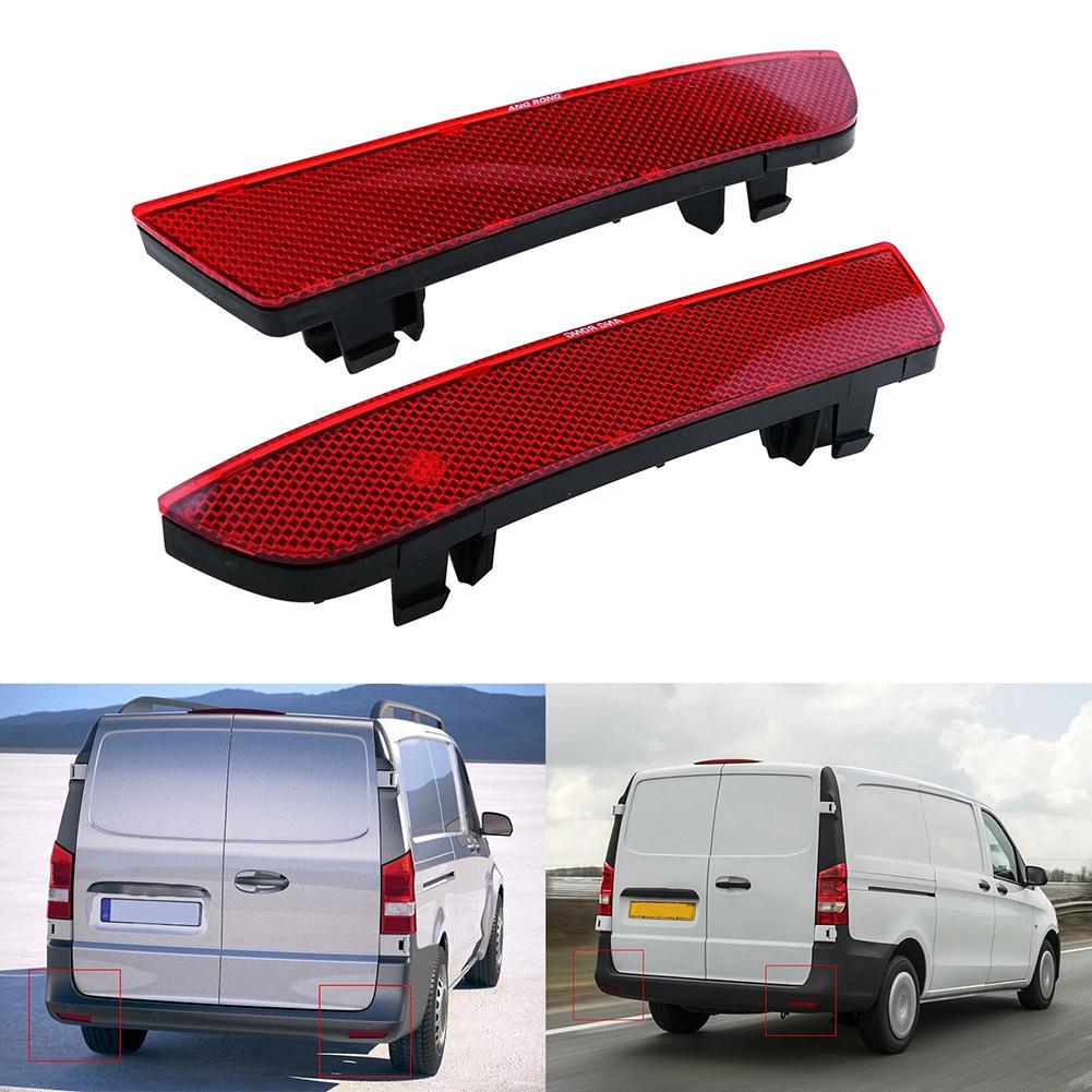 2PCS Rear Bumper Reflector For Mercedes For Benz W447 Vito Tourer Dualiner V-Class 2014-2019 Reflector Red Lens