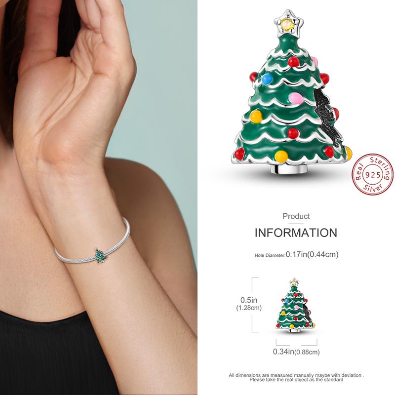 Copper Christmas Charm Beads Fit Original Bracelet Dangle Women Diy Jewelry Christmas Gifts