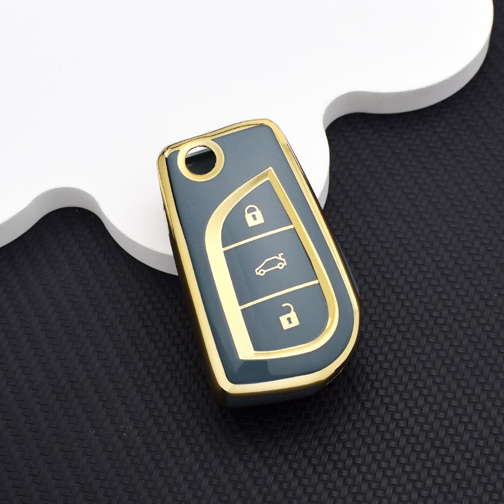 Shockproof Soft Tpu Flip Key Case Shell Fob For Toyota Camry Rav4 Corolla C-Hr Auris Yaris Aygo Avensis Verso Scion Im Key Bag