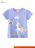 Girls' Cartoon Print Cotton T-Shirt - Short Sleeve, Loose Fit, European & American Style, Summer Base Layer