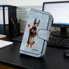 Cartoon-themed wallet, featuring a German Shepherd design, women's model, foldable design. This multifunctional wallet includes a coin purse with a
