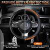 JUSTTOP Wood Grain Car Steering Wheel Cover, 14.5-15 Inchs Leather Steering Wheel Cover, Anti-Slip, Car Interior Accessories for Men Women, Universal