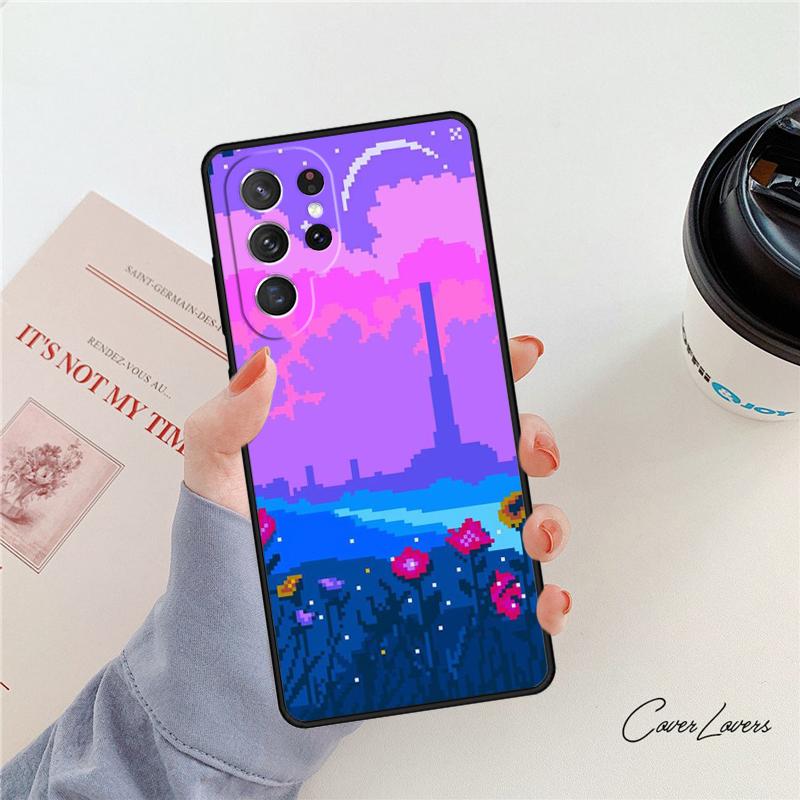 Art Pixel Ästhetik Handyhülle Für Samsung Galaxy S24 S25 S23 S22 Ultra Note 10 20 Plus S20 S21 FE Hülle