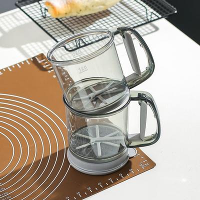 Mehlsieb, Einhandpresse, feinmaschiges Mehlsieb, Küchen-Backwerkzeug für Kuchen, Zucker, Kakaopulver, Gewürze