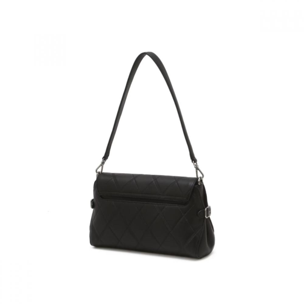 Daks Black Argyle Pattern Leather Flap Shoulder Bag Dcba6e431bk