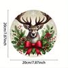 Vintage Metal Sign Blue Deer Merry Christmas Retro Tin Plate Wall Decor Home Holiday Gift 20 Cm