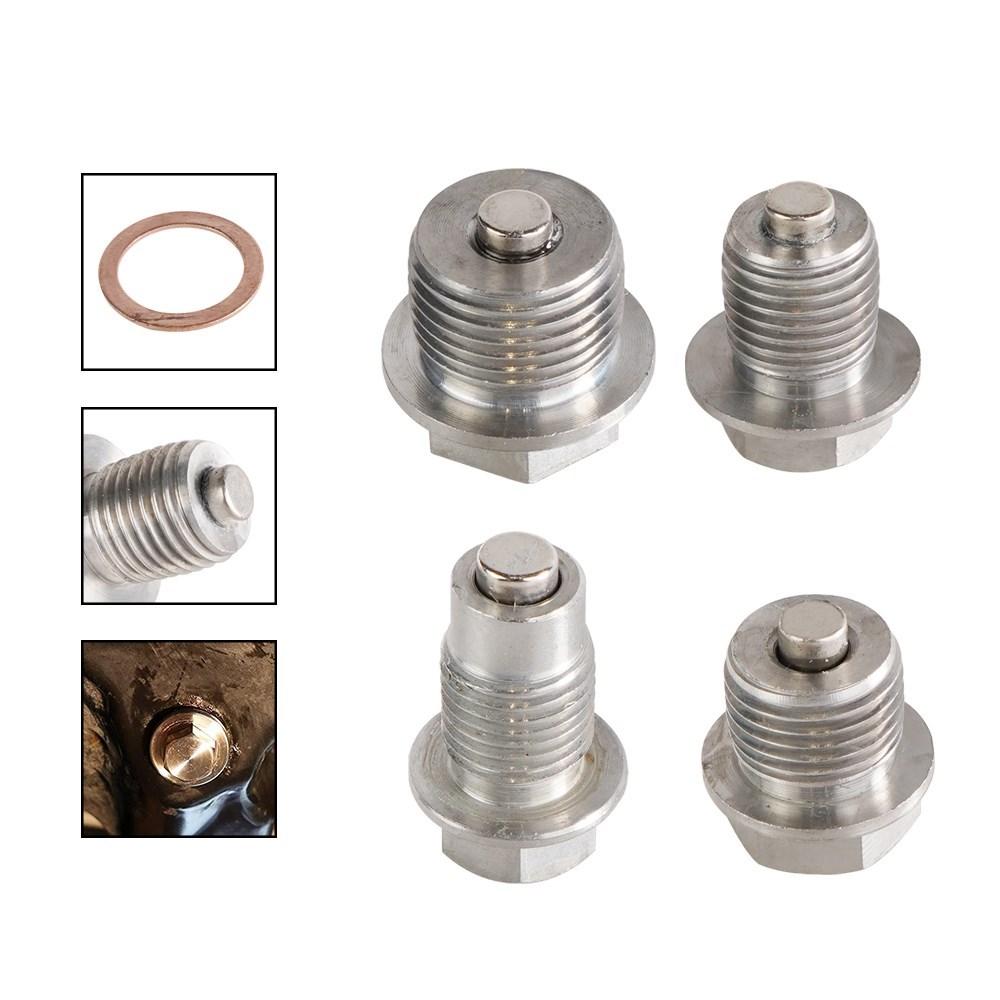 M12x1.25 M12x1.5 M12x1.75 M14x1.5 M16x1.5 M18x1.5 Stainless Steel Magnetic Oil Drain Plug Oil Drain Sump Nut Silver Auto Parts Oil Drain Plugs 3