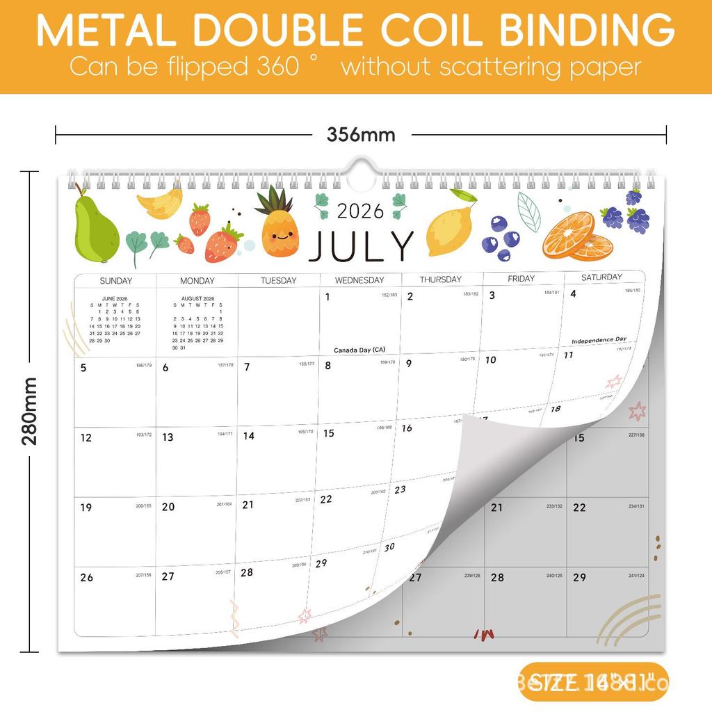 2026 English Minimalist Wall Calendar - Wall-Mounted Design