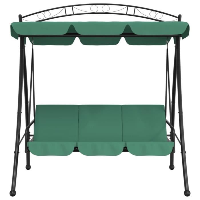 VidaXL Balancelle de jardin avec auvent vert 198 cm tissu et acier 363331