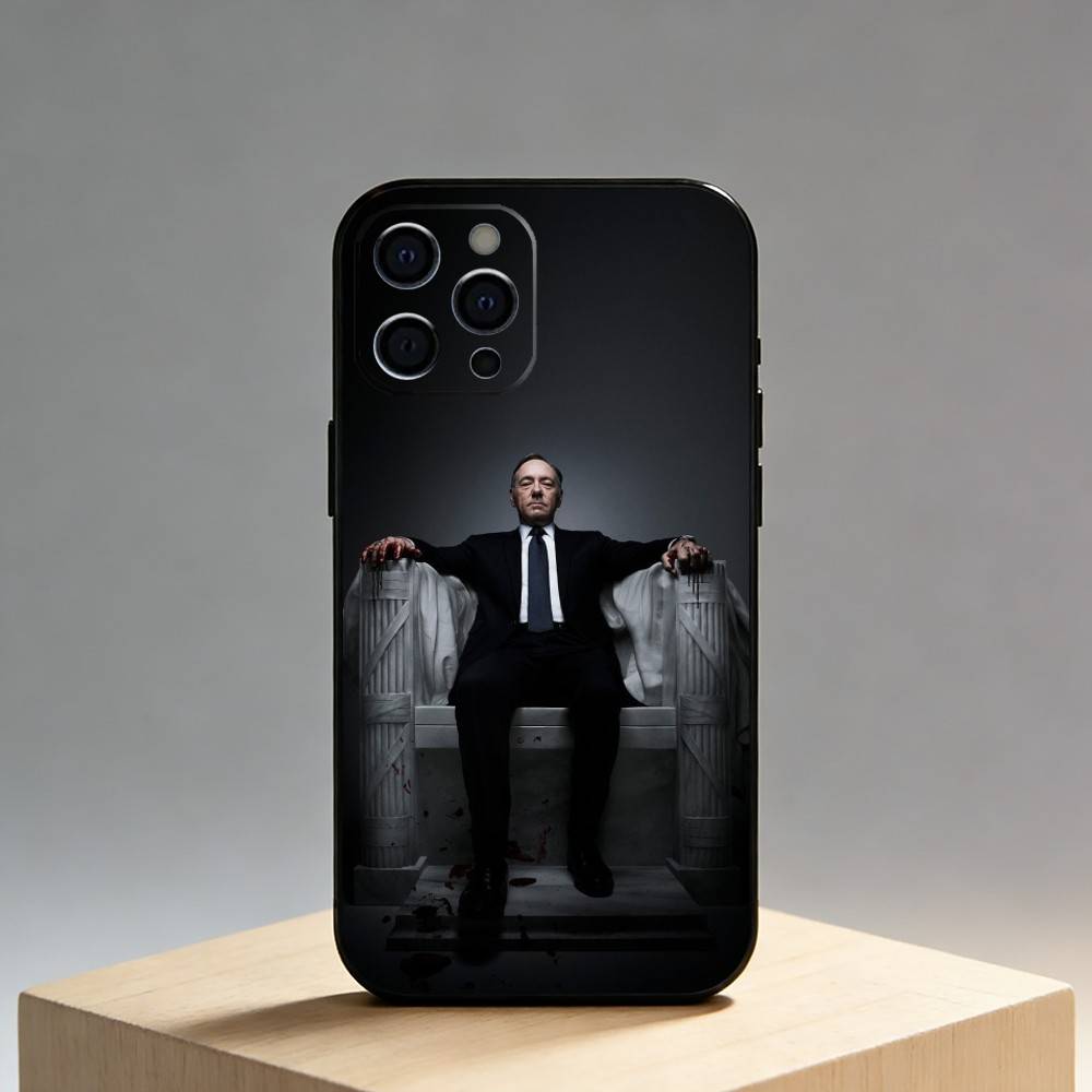 

H-House Of C-Card-s Phone Case For iPhone17,16,15,14,13,12 Plus,Max Soft Silicone Black Cover iPhone13