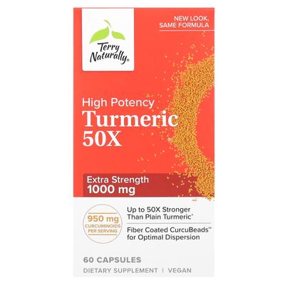 Turmeric 50X, High Potency, 60 Capsules (500Mg Per Capsule)