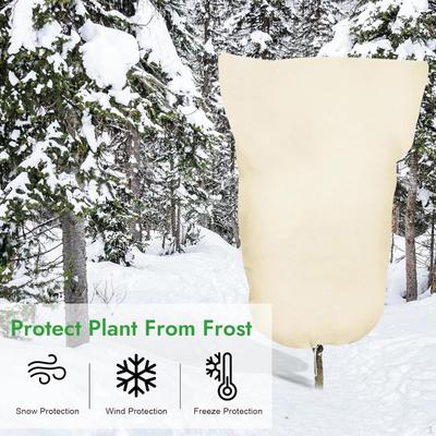 Garden Plant Cover with Drawstring Reusable Breathable Freeze Protection Zipper Protector Guard