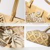 Genuine Leather Women's Bag Large-capacity Hand-held Tote Bag Perforated Window Patterned Single-shoulder Bag