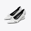Silver Pointed-toe High Heels 2025 Spring and Autumn New Style Elegant Bow Shallow Mouth Floating Single Shoe Dress
