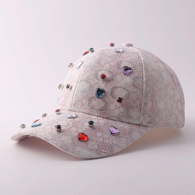 Spring and summer colorful rhinestone baseball cap European and American fashion diamond-encrusted breathable sunshade cap
