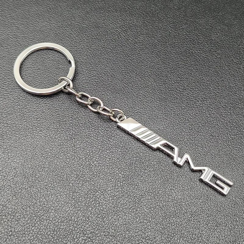 

Car Sticker 1pcs 3D Metal Black Silver AMG Logo Styling Keychain Badge Key Ring Chain Emblem For Mercedes Benz AMG Auto Keyring AMG срібний