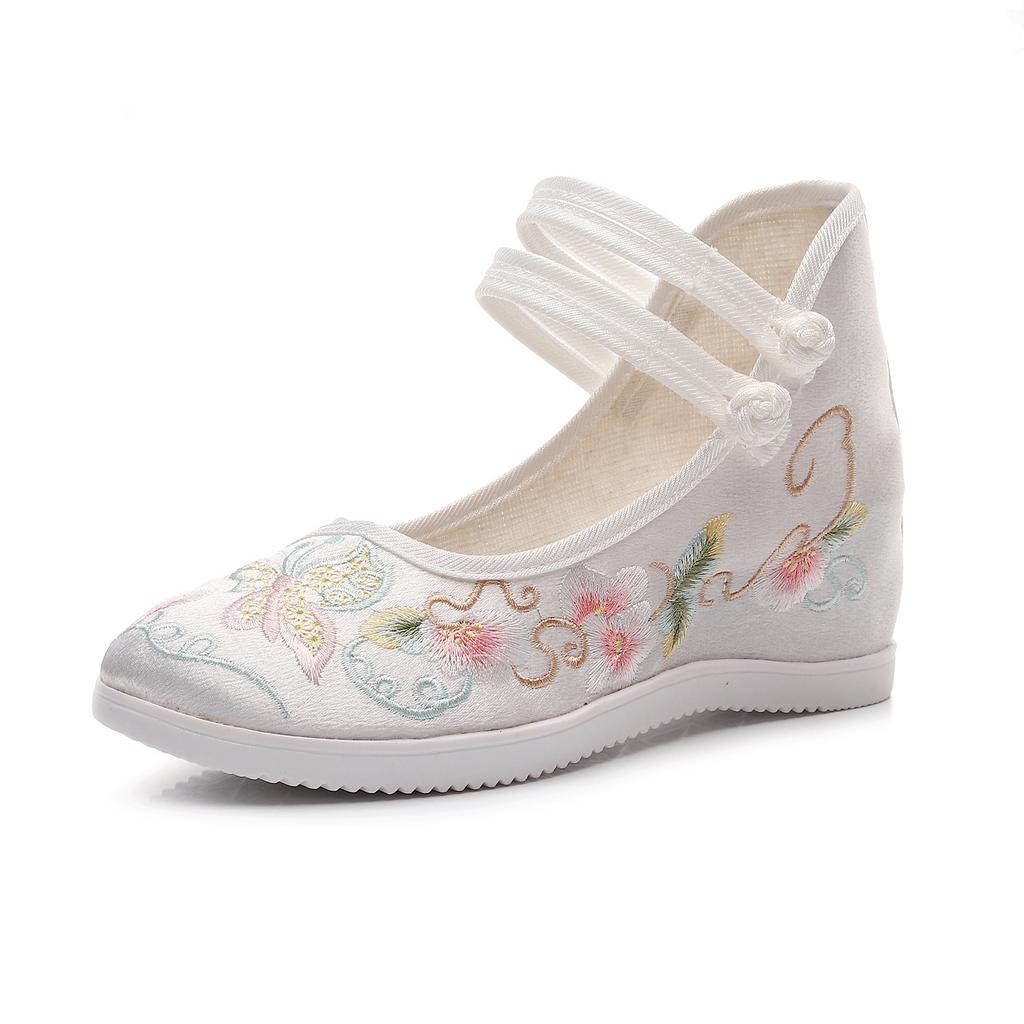 [Die Yun] 2025 Spring New Old Beijing Cloth Shoes Women's Inner Height Increase Embroidered Shoes New Chinese Antique Hanfu Shoes