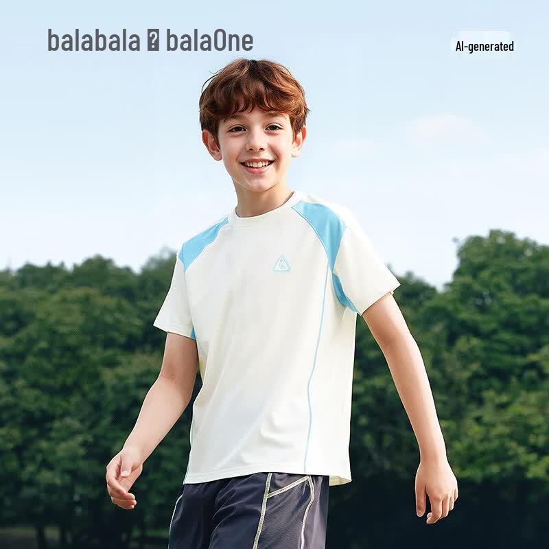 Balabala balaOne Kids' Quick-Dry Sun Protection Letter Print Short Sleeve T-Shirt