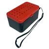 Double-Layer Live Bait Box Fishing Tackle Box Fishing Box with Hand Rope Fishing Accessories Red Worm Earthworm Lure Plastic Box