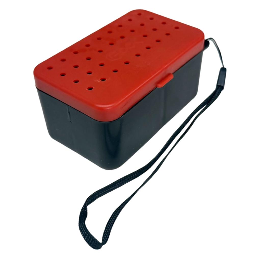 Double-Layer Live Bait Box Fishing Tackle Box Fishing Box with Hand Rope Fishing Accessories Red Worm Earthworm Lure Plastic Box