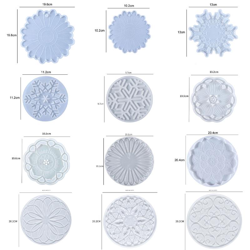 Mould DIY Crystal Resin Hollow Snowflake Heat-Resistant Coaster Mold Snowflake Hanging Ornament Christmas Series Silicone Molds