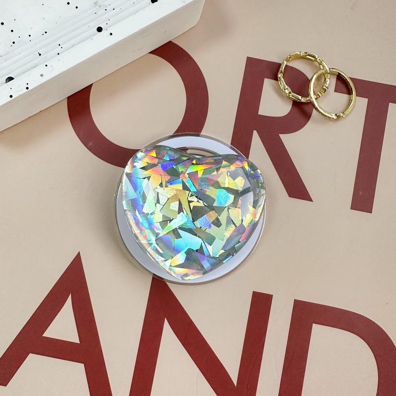 Solid Color Glass Love Mobile Phone Airbag Bracket Magnetic Attraction Removable Wind Watching Drama Desktop Support Portable Telescopic