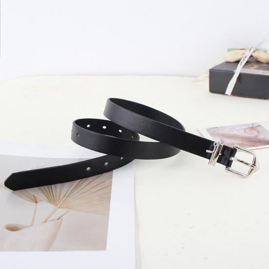 Imitation Leather Waist Belt Multi-Hole Adjustment Pin Buckle Versatile Women Belt Women Men Jeans Pants Belt