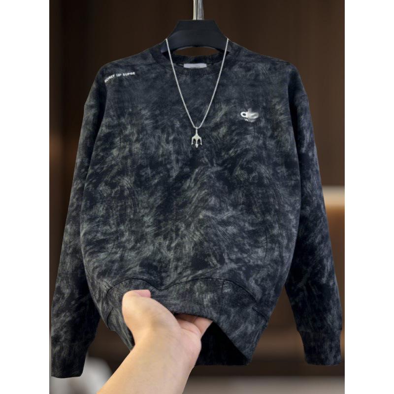 Men's Trendy Tie-Dye Embroidered Patchwork Hoodie