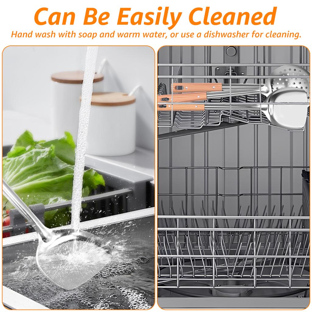 5/10 Pcs Stainless Steel Cooking Utensil Set Heat Resistant Easy Cleaning Kitchen Gadget for Home Restaurant Cooking Accessories