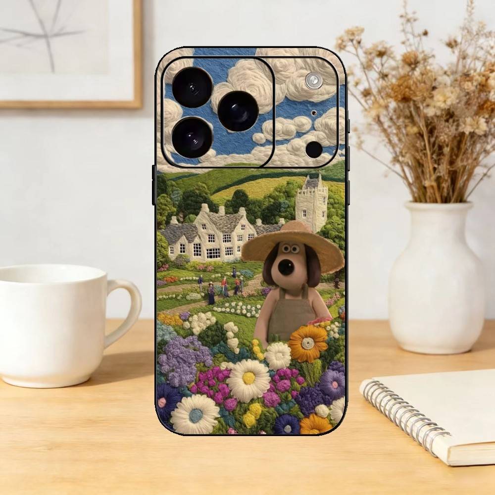

Cartoon-Gromit Phone Case For iPhone 17,16,15,14,13,12,11 Plus,Pro,Max,Mini Silicone black Soft Cover iPhone16promax