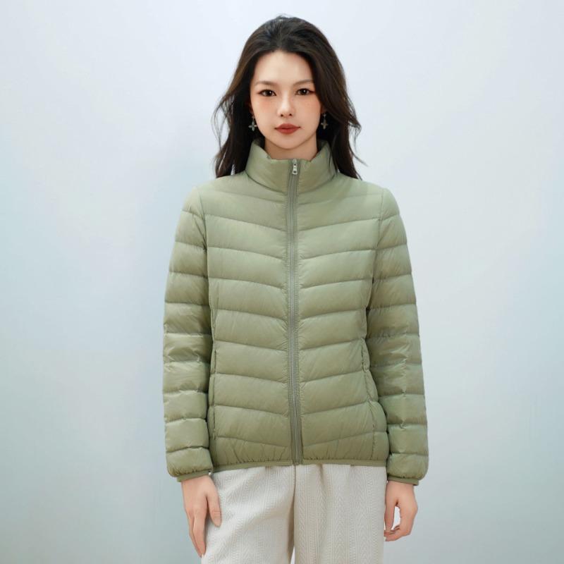 Women's new national standard 90 down simple down solid color women's stand-up collar women's clothing light down jacket women