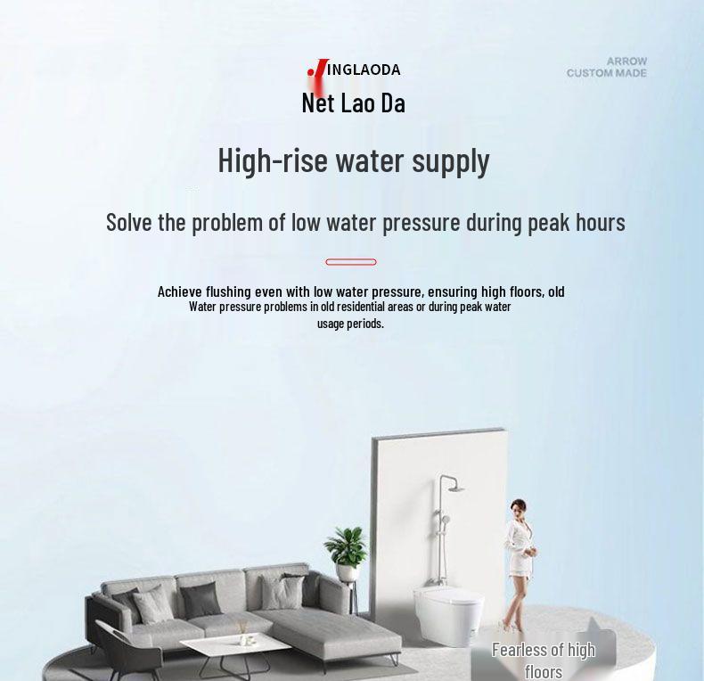 Smart Self-Priming Household Booster Pump 220V for Water Heaters and Solar Systems