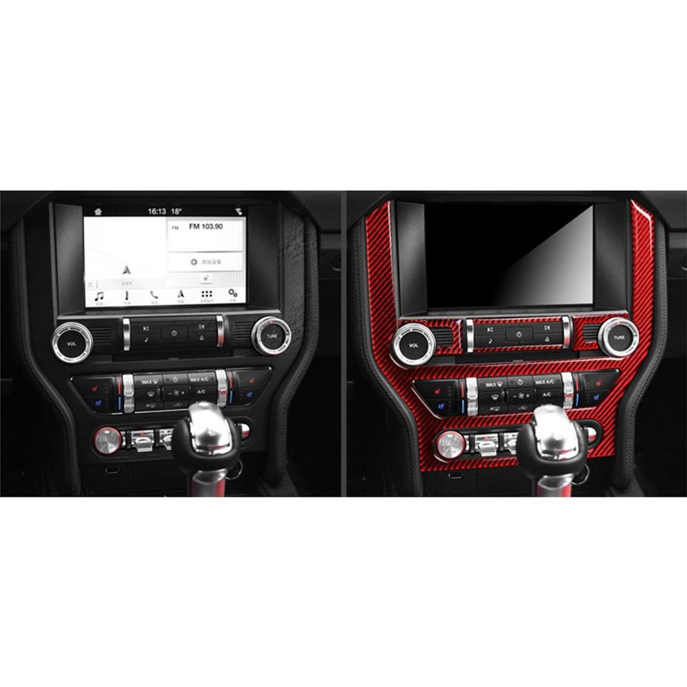 Red Carbon Fiber Cd Panel Ford Mustang 15-19