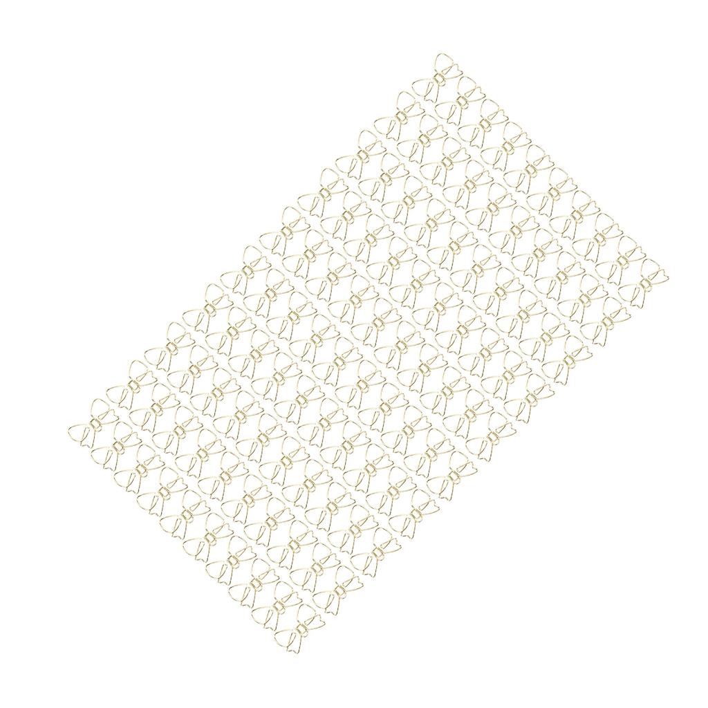 100pcs Cute Paper Clips Non Skid Bow Shape Anti Rust Colorfast Metal   Paperclips Planner Clips for School