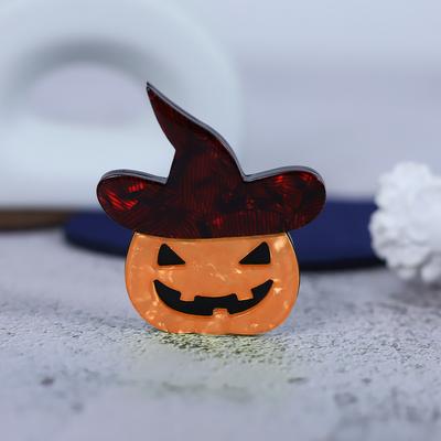 Acryl Tierbrosche Halloween Kürbiskopf Cartoon Brustblume Accessoire