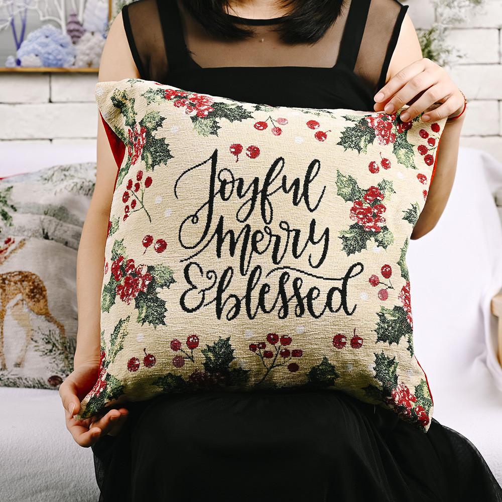 Cozy Christmas Decorative Pillow Cover With Rustic Knit Design For Festive Atmosphere